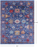Blue Turkish Oushak Hand Knotted Wool Rug - 9' 0" X 11' 10" - Golden Nile