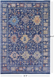 Blue Turkish Oushak Hand Knotted Wool Rug - 6' 3" X 9' 5" - Golden Nile
