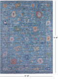 Blue Turkish Oushak Hand Knotted Wool Rug - 9' 10" X 13' 8" - Golden Nile