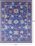 Blue Turkish Oushak Hand Knotted Wool Rug - 8' 11" X 12' 3" - Golden Nile