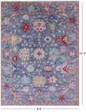 Blue Turkish Oushak Hand Knotted Wool Rug - 8' 0" X 10' 2" - Golden Nile