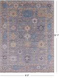 Grey Turkish Oushak Hand Knotted Wool Rug - 9' 2" X 12' 1" - Golden Nile