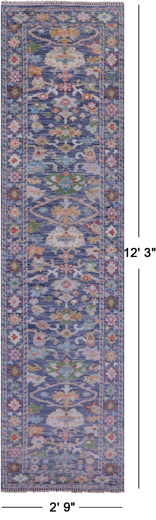 Grey Turkish Oushak Handmade Wool Runner Rug - 2' 9" X 12' 3" - Golden Nile