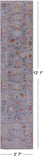 Grey Turkish Oushak Handmade Wool Runner Rug - 2' 7" X 12' 1" - Golden Nile