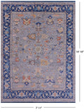 Grey Turkish Oushak Hand Knotted Wool Rug - 7' 11" X 10' 10" - Golden Nile