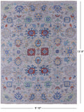 Grey Turkish Oushak Hand Knotted Wool Rug - 9' 10" X 13' 9" - Golden Nile