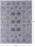 Grey Turkish Oushak Hand Knotted Wool Rug - 9' 10" X 13' 9" - Golden Nile
