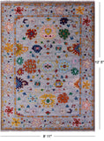 Grey Turkish Oushak Hand Knotted Wool Rug - 8' 11" X 12' 5" - Golden Nile