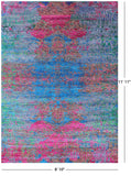 Abstract Contemporary Handmade Wool & Silk Rug - 8' 10" X 11' 11" - Golden Nile