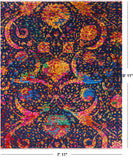 Blue Persian Sickle Leaf Hand Knotted Wool & Silk Rug - 7' 11" X 9' 11" - Golden Nile