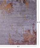Abstract Modern Handmade Wool & Silk Rug - 8' 0" X 10' 2" - Golden Nile