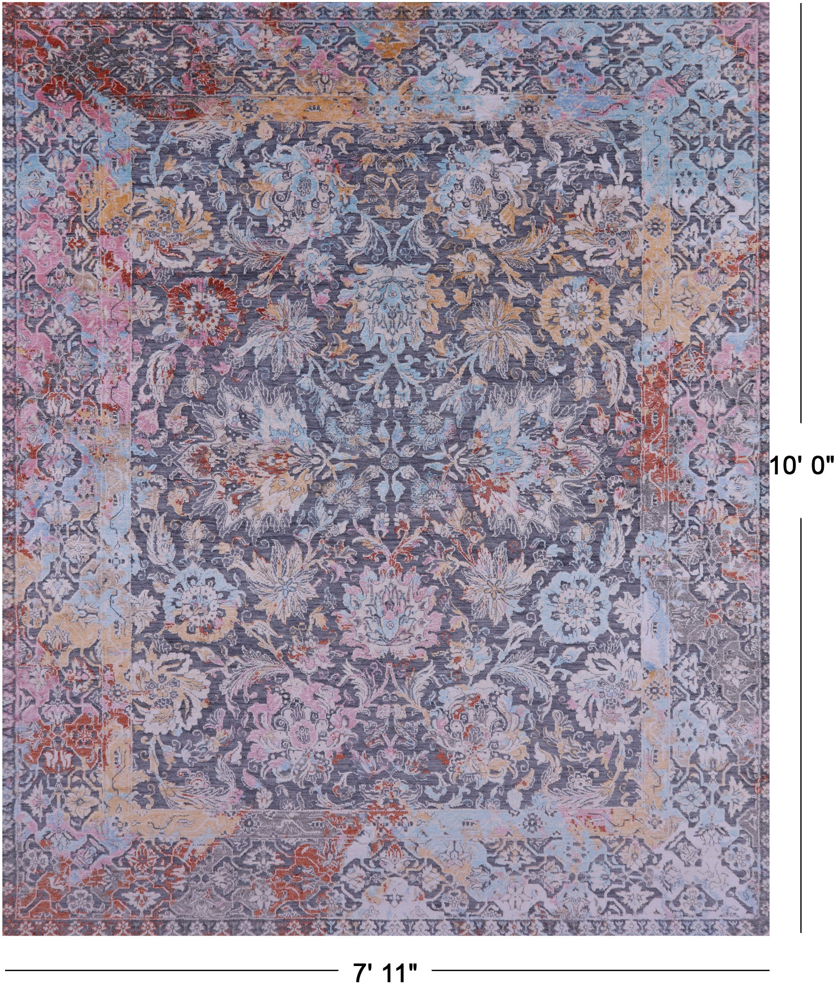 Persian Hand Knotted Wool & Silk Rug - 7' 11" X 10' 0" - Golden Nile