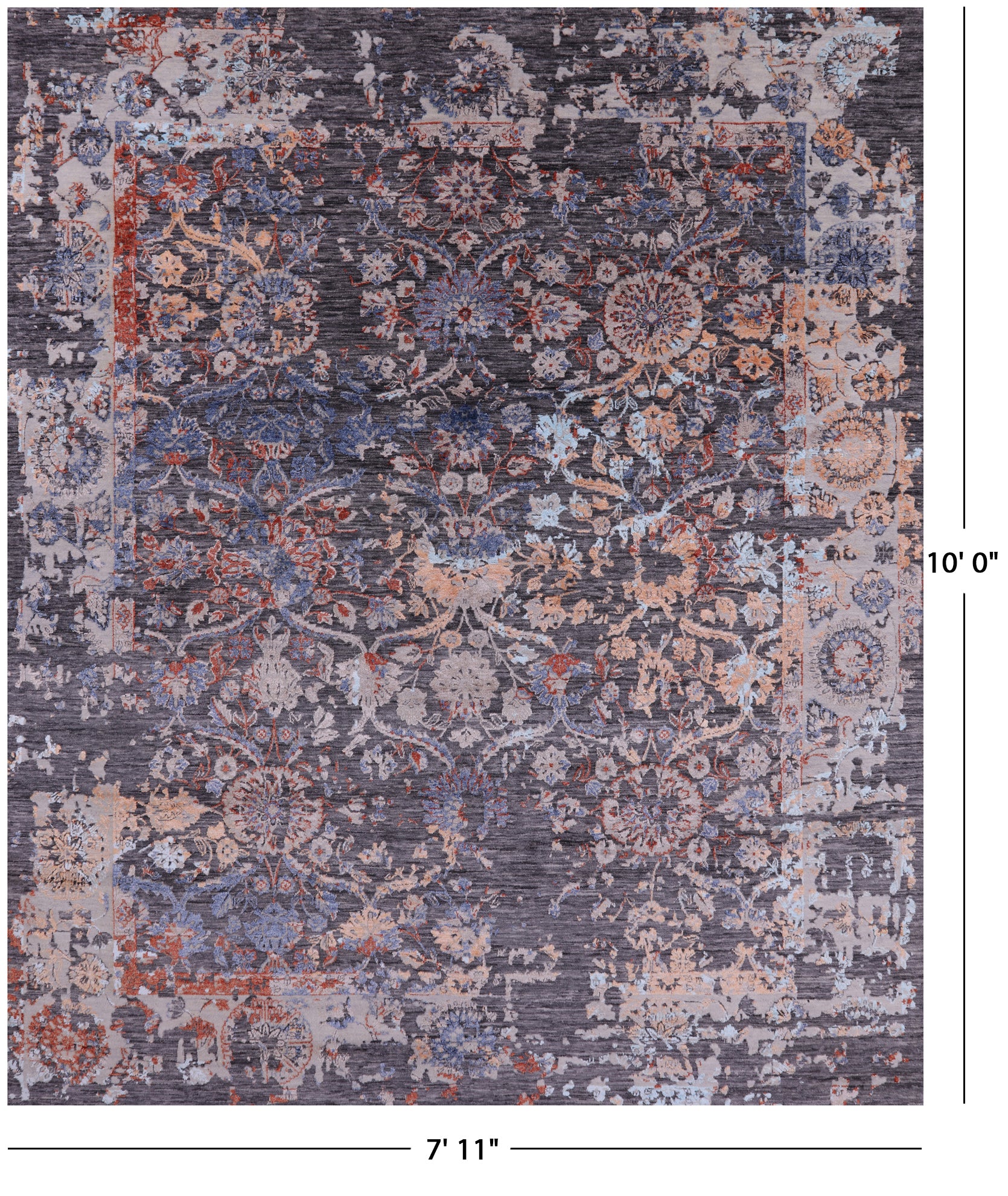 Persian Hand Knotted Wool & Silk Rug - 7' 11" X 10' 0" - Golden Nile
