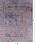 Contemporary Hand Knotted Wool & Silk Rug - 9' 0" X 11' 11" - Golden Nile