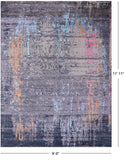 Abstract Modern Hand Knotted Wool & Silk Rug - 9' 0" X 11' 11" - Golden Nile