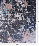 Modern Hand Knotted Wool & Silk Rug - 8' 1" X 9' 8" - Golden Nile