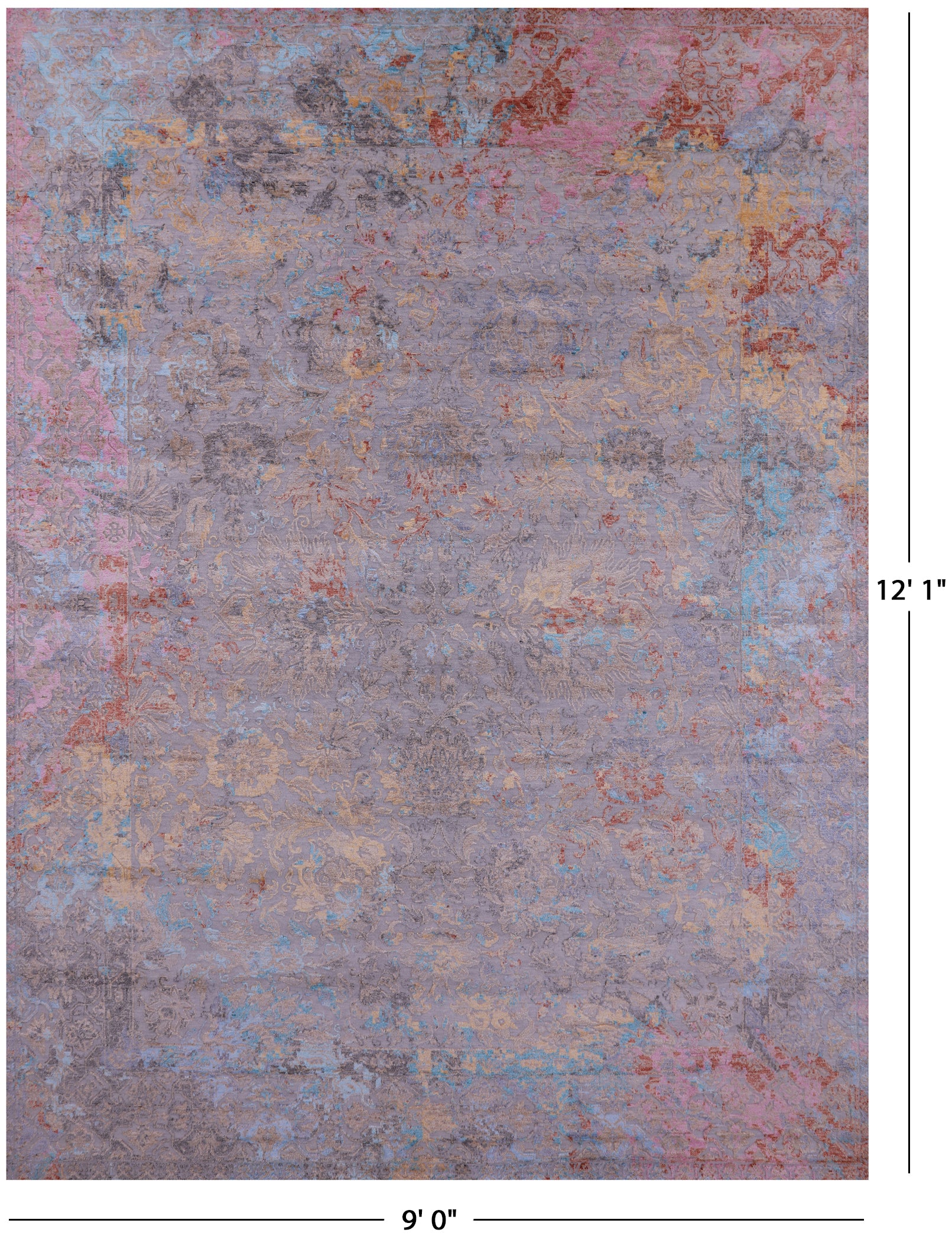 Persian Hand Knotted Wool & Silk Rug - 9' 0" X 12' 1" - Golden Nile