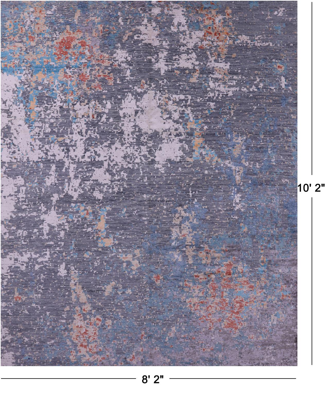 SUPER SALE Contemporary Hand Knotted Wool & Silk Rug - 8' 2" X 10' 2"