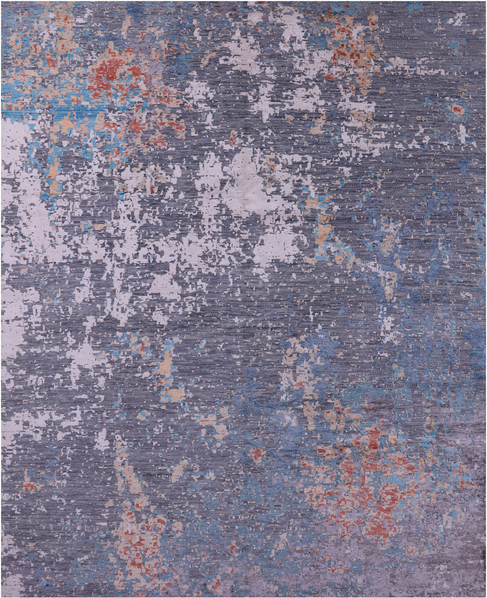 SUPER SALE Contemporary Hand Knotted Wool & Silk Rug - 8' 2" X 10' 2"