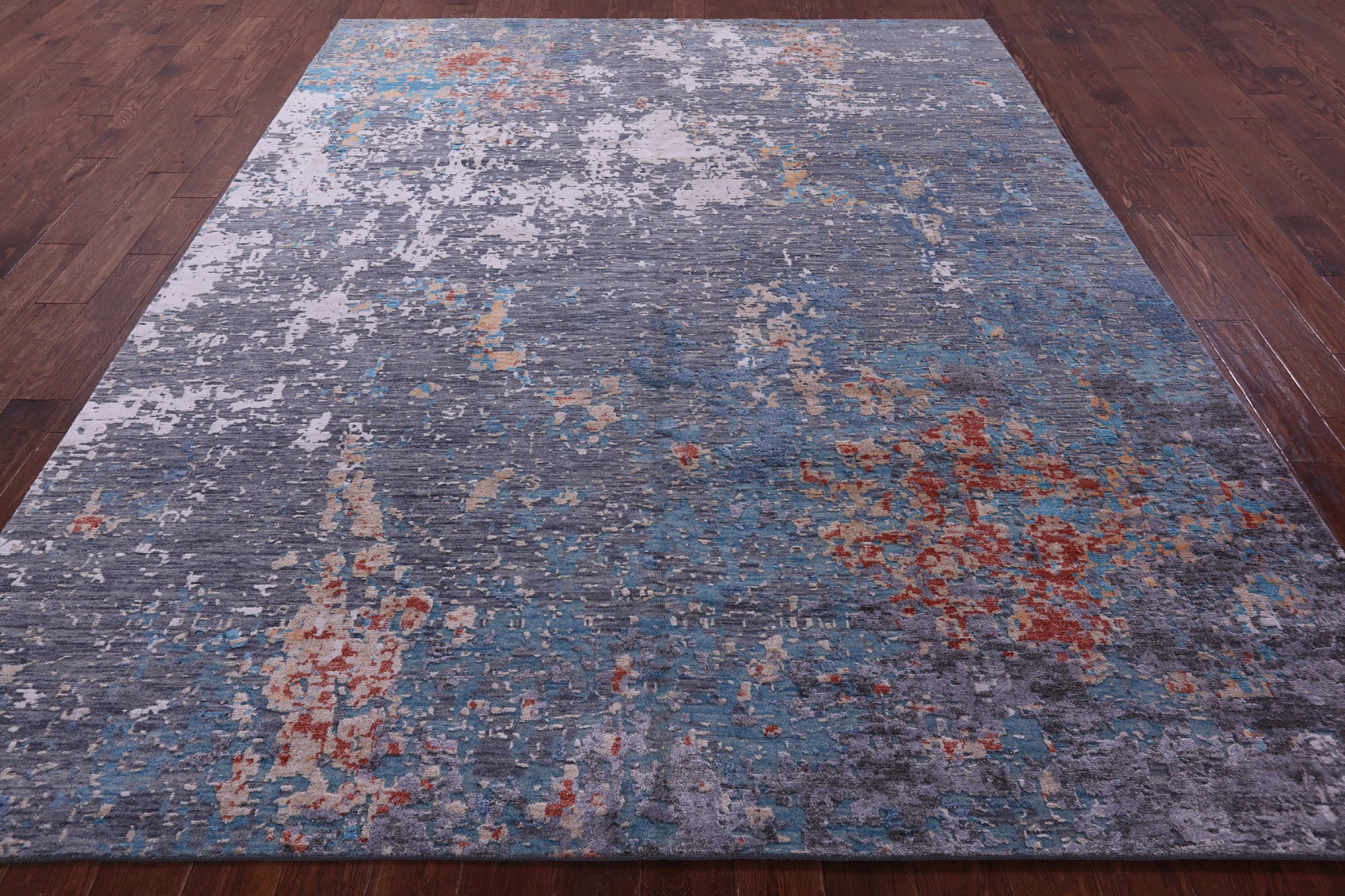 SUPER SALE Contemporary Hand Knotted Wool & Silk Rug - 8' 2" X 10' 2"