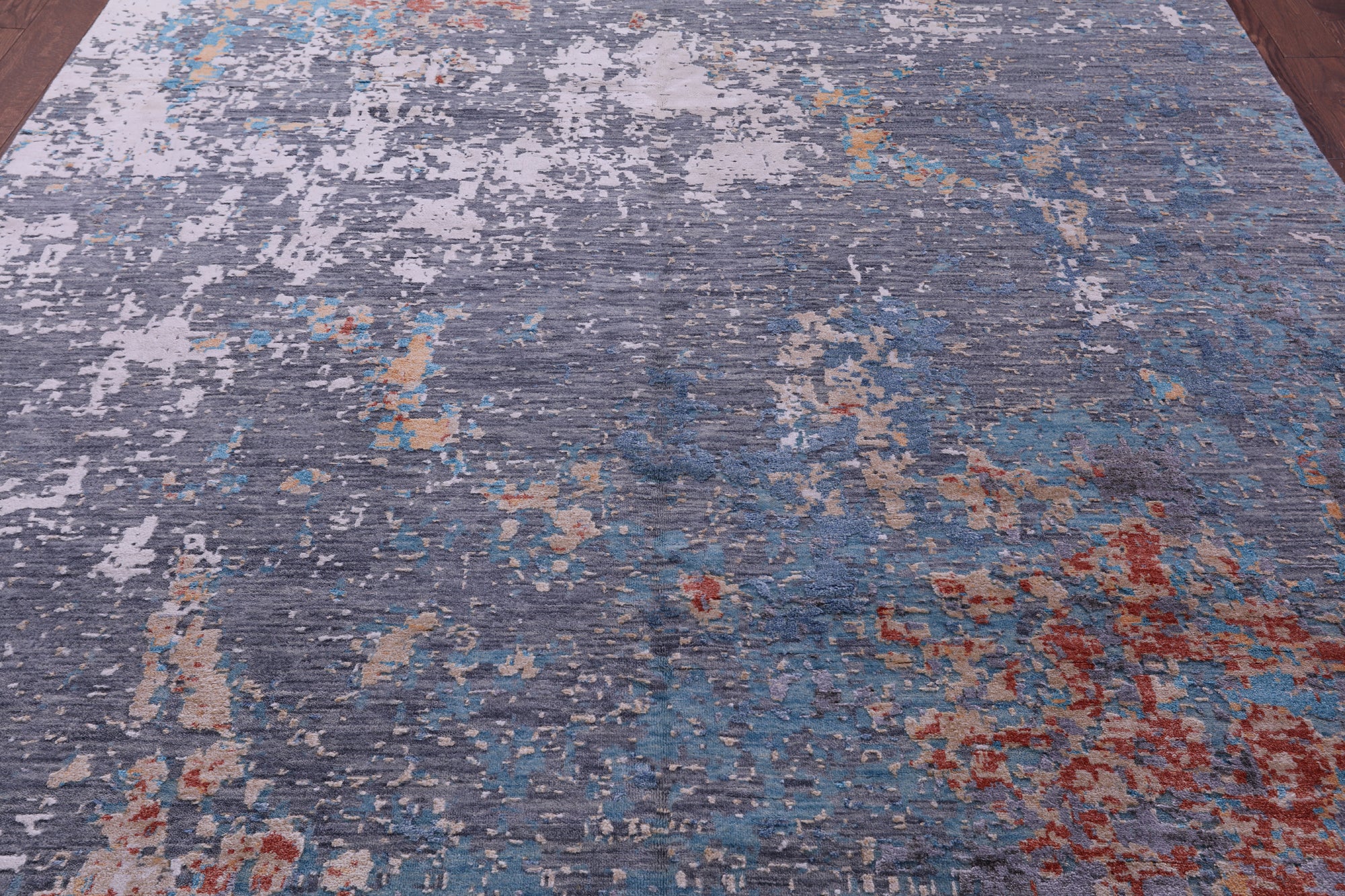 SUPER SALE Contemporary Hand Knotted Wool & Silk Rug - 8' 2" X 10' 2"