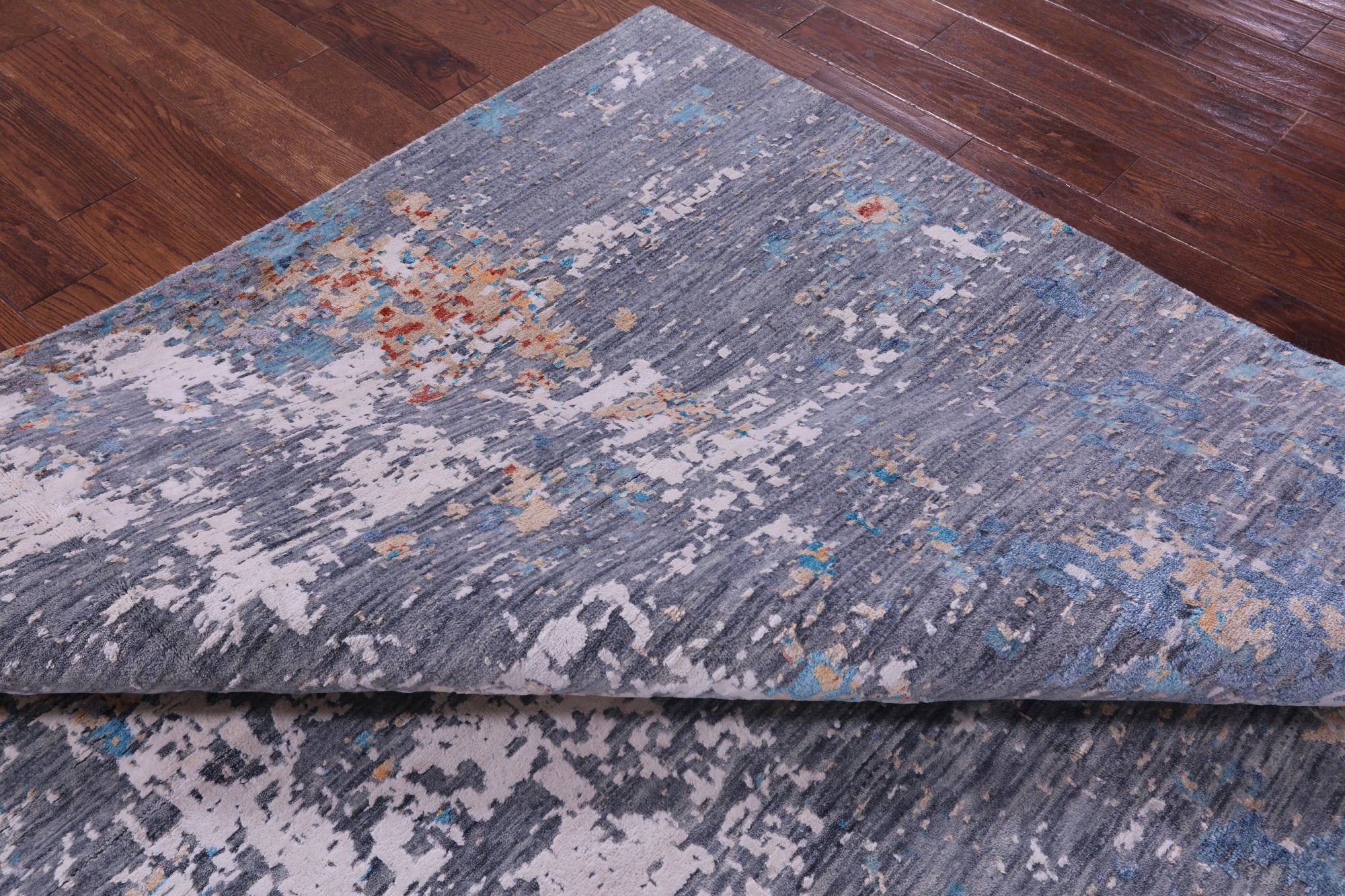 SUPER SALE Contemporary Hand Knotted Wool & Silk Rug - 8' 2" X 10' 2"