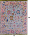 Blue Turkish Oushak Hand Knotted Wool Rug - 9' 2" X 11' 7" - Golden Nile