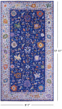 Blue Turkish Oushak Hand Knotted Wool Rug - 9' 1" X 17' 11" - Golden Nile