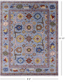 Turkish Oushak Hand Knotted Wool Rug - 9' 3" X 11' 11" - Golden Nile