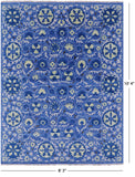 Blue William Morris Hand Knotted Wool Rug - 8' 3" X 10' 4" - Golden Nile