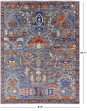 Grey Turkish Oushak Handmade Wool Rug - 8' 0" X 10' 1" - Golden Nile