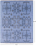 Blue Southwest Navajo Design Gabbeh Hand Knotted Wool Rug - 8' 2" X 10' 4" - Golden Nile