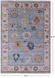 Blue Turkish Oushak Handmade Wool Rug - 6' 3" X 9' 0" - Golden Nile