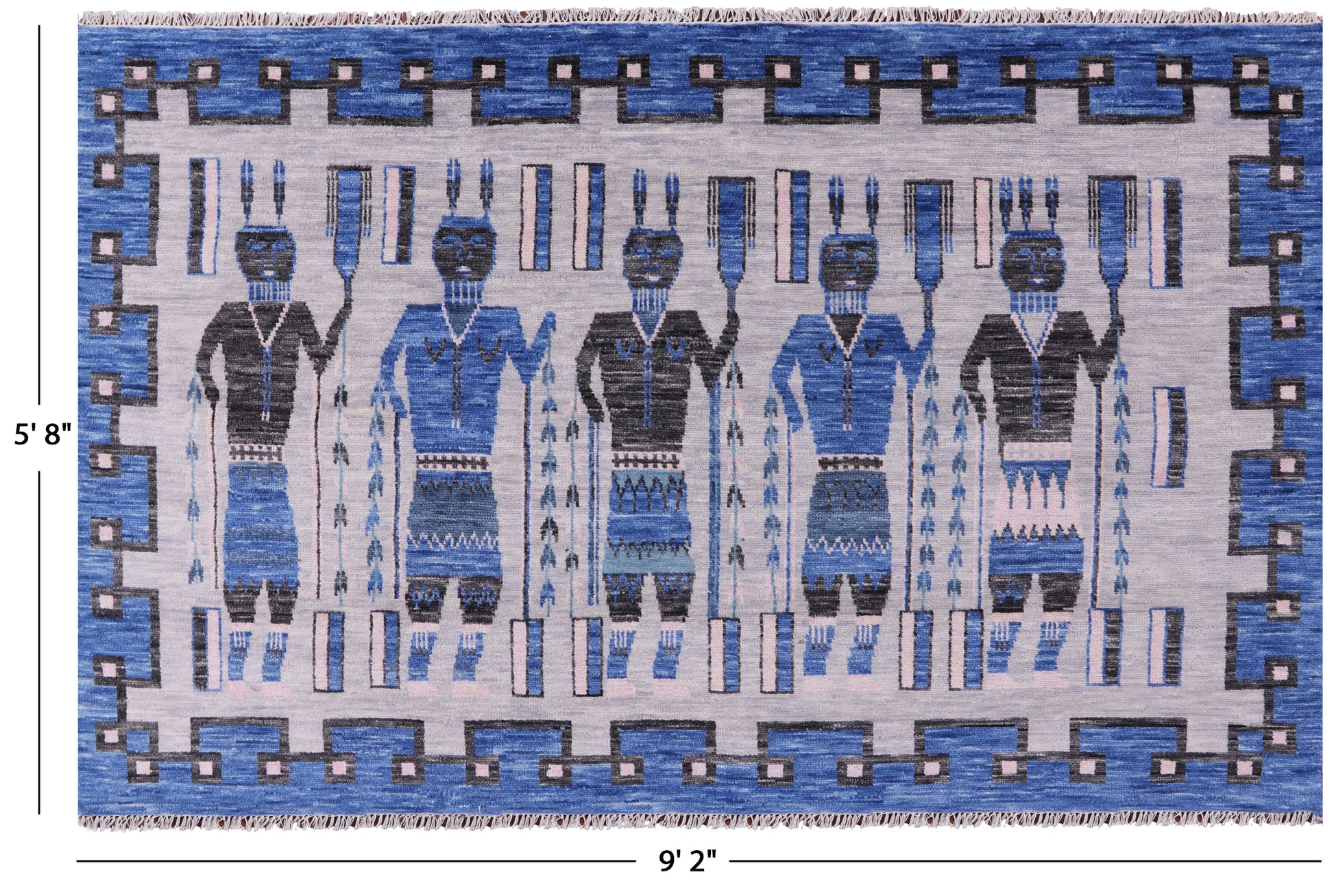 Navajo Design Gabbeh Handmade Wool Rug - 5' 8" X 9' 2" - Golden Nile