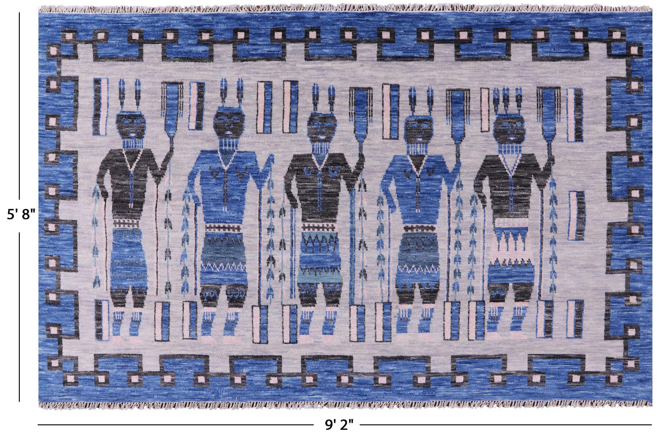 Navajo Design Gabbeh Handmade Wool Rug - 5' 8" X 9' 2" - Golden Nile