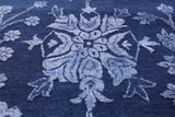 Blue Persian Hand Knotted Wool & Silk Rug - 9' 0" X 12' 4" - Golden Nile