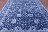 Blue Persian Hand Knotted Wool & Silk Rug - 9' 0" X 12' 4" - Golden Nile