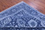 Blue Persian Hand Knotted Wool & Silk Rug - 9' 0" X 12' 4" - Golden Nile