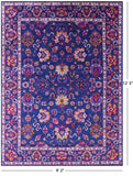 Blue Persian Hand Knotted Wool & Silk Rug - 9' 2" X 12' 5" - Golden Nile