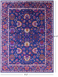 Blue Persian Hand Knotted Wool & Silk Rug - 9' 2" X 12' 5" - Golden Nile