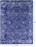 Blue Persian Hand Knotted Wool & Silk Rug - 8' 10" X 12' 3" - Golden Nile