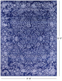 Blue Persian Hand Knotted Wool & Silk Rug - 8' 10" X 12' 3" - Golden Nile