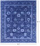 Blue Persian Hand Knotted Wool & Silk Rug - 8' 2" X 10' 1" - Golden Nile