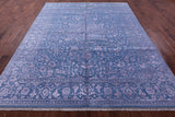Blue Heriz Serapi Hand Knotted Wool & Silk Rug - 8' 2" X 10' 1" - Golden Nile