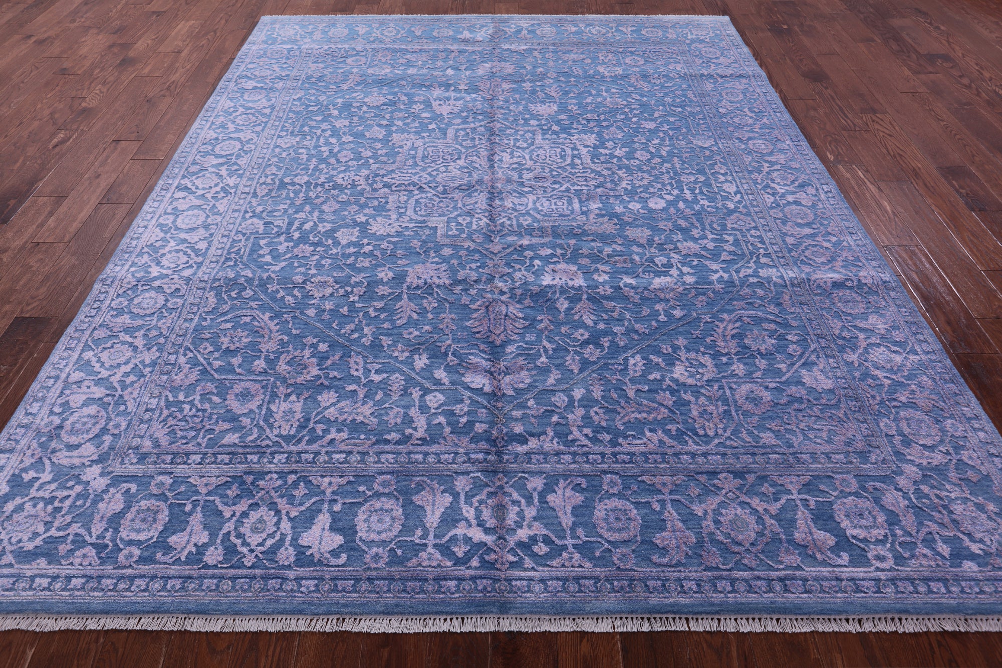 Blue Heriz Serapi Hand Knotted Wool & Silk Rug - 8' 2" X 10' 1" - Golden Nile