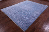 Blue Heriz Serapi Hand Knotted Wool & Silk Rug - 8' 2" X 10' 1" - Golden Nile