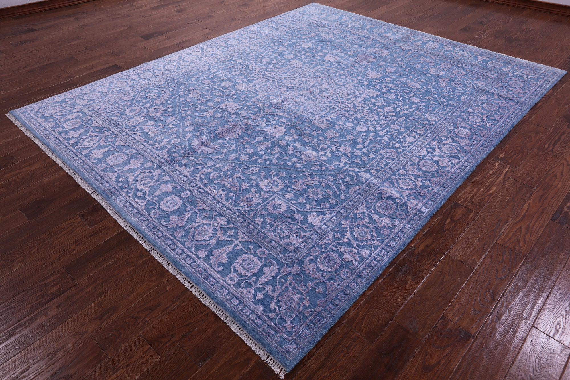 Blue Heriz Serapi Hand Knotted Wool & Silk Rug - 8' 2" X 10' 1" - Golden Nile