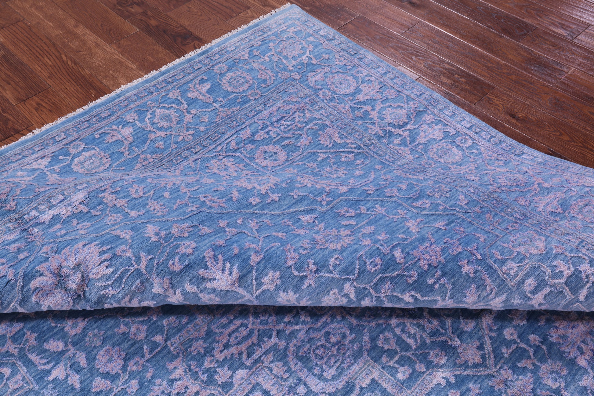 Blue Heriz Serapi Hand Knotted Wool & Silk Rug - 8' 2" X 10' 1" - Golden Nile