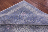 Grey Persian Tabriz Handmade Wool & Silk Rug - 9' 0" X 12' 4" - Golden Nile