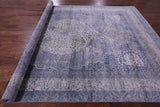 Grey Persian Tabriz Handmade Wool & Silk Rug - 9' 0" X 12' 4" - Golden Nile